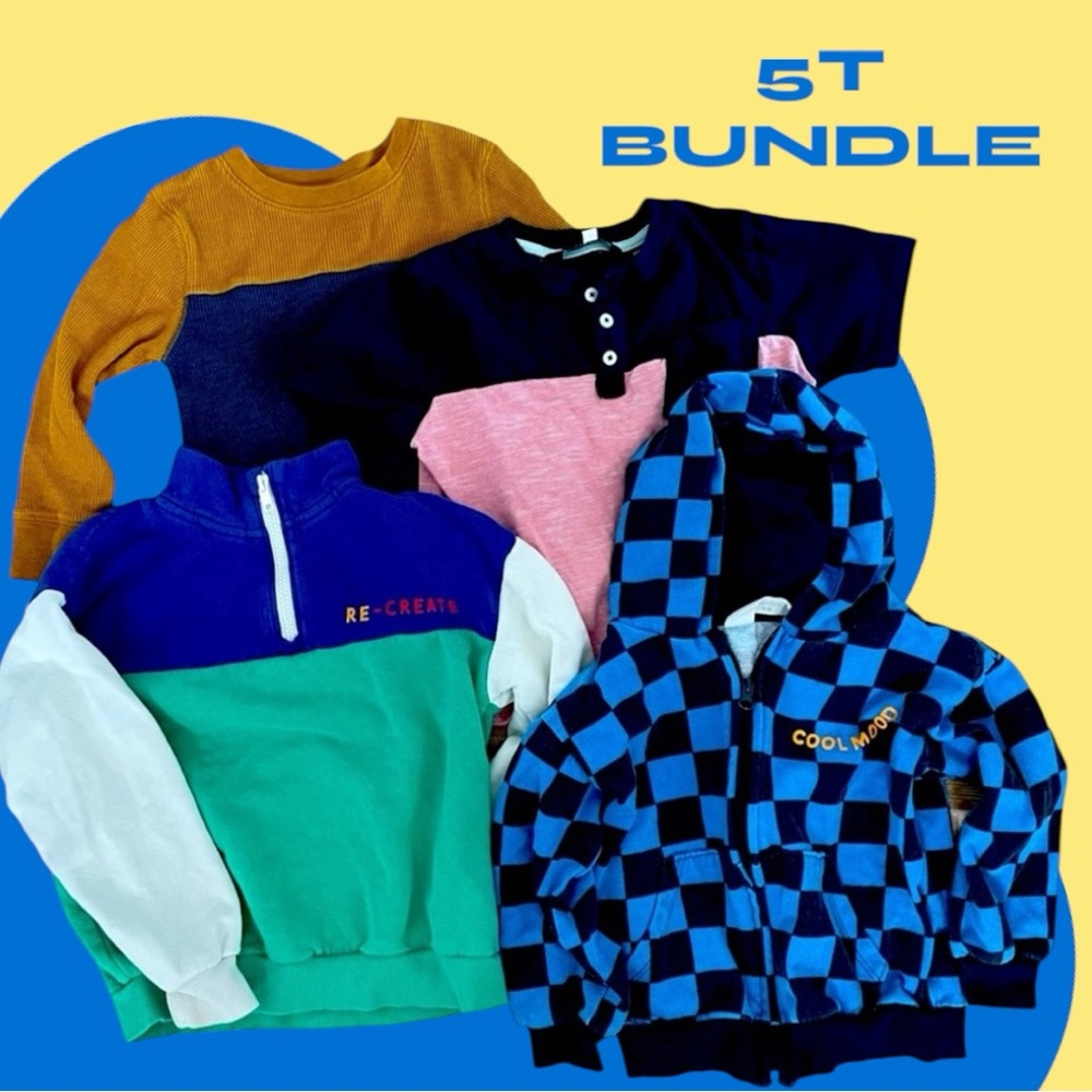 Bundle of 5T boy tops